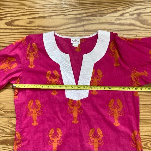 Beach Cover Top it Off Pink Orange Lobsters Medium Large - Picture 9 of 12